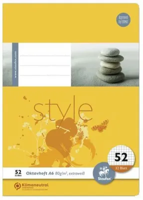 Immagine prodotto di Staufen® style 040632052 Oktavheft LIN52 - A6, 32 Blatt, 80,g/qm, 5mm kariert