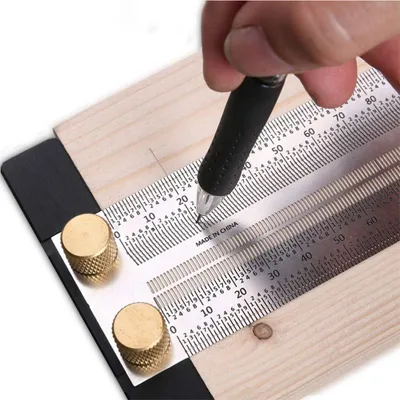 Produktbild von Präzises T-Regel Edelstahl Markierungslineal für Holzarbeiten (400mm)