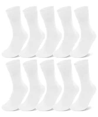 Produktbild von 10 Paar Socken 100% Baumwolle Damen & Herren Socken ohne Gummidruck und ohne Naht -  10600 Weiß 43-46