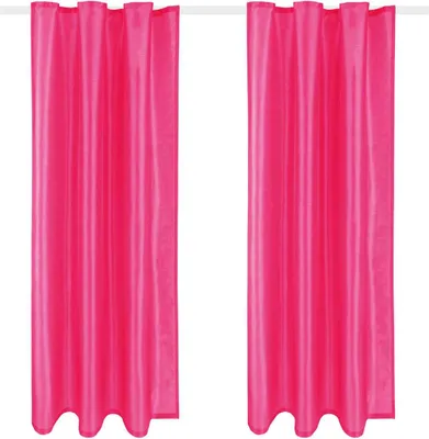 Image de lot de 2 rideaux opaques Alessia avec ruban universel 140x145cm rose