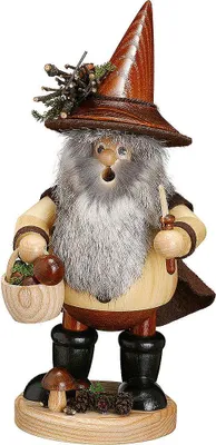 Produktbild von Waldwichtel Pilzsammler, natur (25cm) Räuchermann von Drechselwerkstatt Uhlig