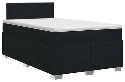 Immagine prodotto di vidaXL Letto a molle con materasso nero 120 x 190 cm in tessuto
