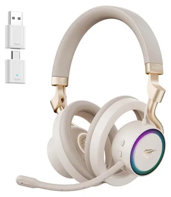 Obrázek produktu pro Havit Fuxi-H8 (Gold), Kabelový a bezdrátový, 20 - 20000 Hz, Hraní, 300 g, Sluchátka, Zlato
