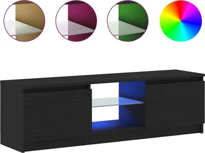 Immagine prodotto di mobile TV vidaXL con luci LED look rovere nero 120x30x36 cm