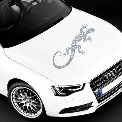 Produktbild von Aufkleber - Autoaufkleber "Abstrakt Gekko" 60cm x 25cm silber - Tuning Carystyling Heckscheibe Auto