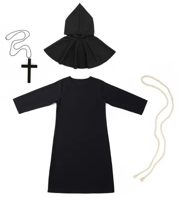 Imagen del producto de Traje de monje para adultos de la marca Springos, talla XL, de 4 piezas, color negro