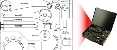 Produktbild von KS TOOLS Einstellwerkzeugsatz Steuerzeiten 400.1125 für VW POLO (9N_) 9450g