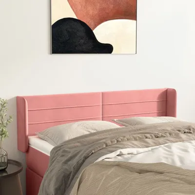 Produktbild von The Living Store Kopfteil mit Ohren Rosa 147x16x78/88 cm Samt