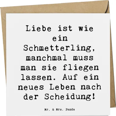 Produktbild von Mr. & Mrs. Panda Grußkarte Spruch Scheidung Neuanfang - Weiß - Geschenk, Hoffnung, Klappkarte, tröstende Worte, Inspiration, Zuversicht, Glückwunschkarte, Veränderung