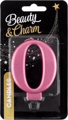 Image de Bougie numéro 0, or rose métallique, 8 cm