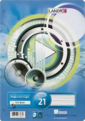 Image de LANDRÉ® 100050460 LANDRÉ® Ringbucheinlagen A4 liniert, 100 Blätter