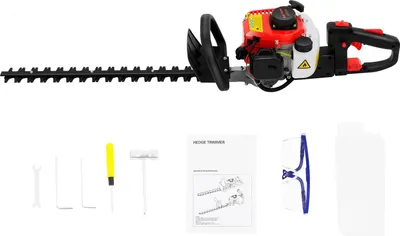 Produktbild von Benzin-Heckenschere - Doppelseitige Ausführung - Hubraum 22,5 cm³ - Schwert 56 cm - Drehbarer Griff 180° - Zweitaktmotor - Schwarz