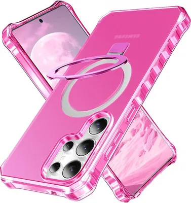 Produktbild von Samsung Galaxy S25 Ultra Hülle - Coverup ShockProof TPU Back Cover mit MagSafe Compatible Ring Kickstand - Rosa
