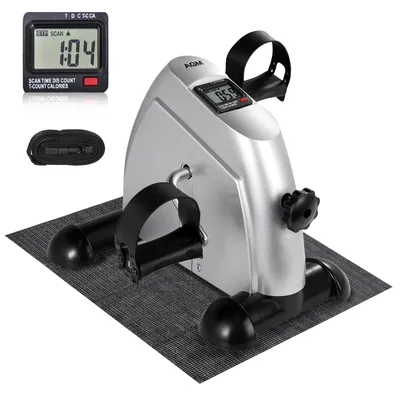 Productafbeelding van Mini fitnessfiets voor thuisgebruik, arm- en beentrainer, hometrainer, sportapparaat, mini fiets, bewegingstrainer, fitnessapparaat voor thuis en kantoor - Zilver