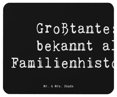 Produktbild von Mr. & Mrs. Panda Mouse Pad Spruch Großtante Historikerin - Schwarz - Geschenk, Familie, Geschenke, Mauspad, Familienerbe, Lebenserfahrung, laptop mousepad, mousematte