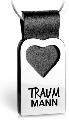 Produktbild von Herz Schlüsselanhänger mit Gravur aus Leder - Partner Geschenk Anhänger für Ihren Lieblingsmensch - Traummann - FABACH®