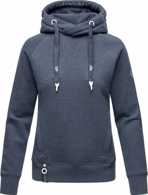 Produktbild von Navahoo Damen Sweatshirt Kapuzenpullover Kapuzen Hoodie Sweater Liebesmäuschen Dusty Blue Melange Gr: 34 - XS