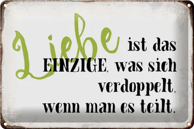 Produktbild von Blechschild Spruch 30x20cm Liebe ist das einzige was sich
