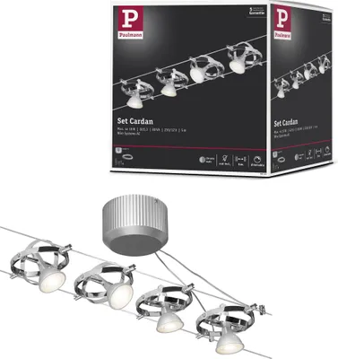 Produktbild von Paulmann Seilsystem Cardan Chrom mit 4 Spots