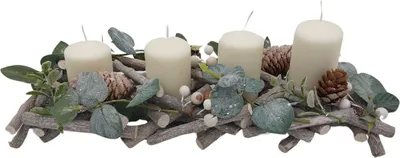 Produktbild von Adventskerzen 4er-Set Stumpenkerzen Weihnachtskerze Stufenkerzen Stumpen Kerze, Farbe:champagner