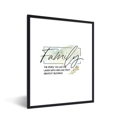 Produktbild von MuchoWow® Gerahmtes Poster Zitate - Familie - Sprichwörter 60x80 cm - Poster mit Schwarzem Bilderrahmen Wandposter Rahmen Foto Bilder - Premium - Wanddeko Wohnzimmer