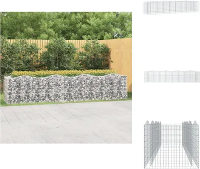 Obrázek produktu pro vidaXL Gabionový záhon s vysokým obloukem 400x100x100 cm Pozinkované železo - Květináče a květináče