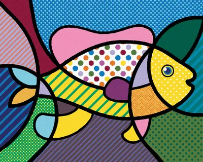 Produktbild von Zuty - Malen nach Zahlen - POP-ART FISH, 40x50 cm, mit Keilrahmen (bereits gespannt)