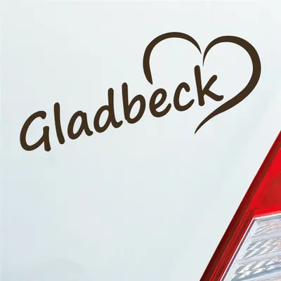 Produktbild von Auto Aufkleber Gladbeck Herz Stadt City Liebe Love 19,5x8 cm Braun Sticker Heckscheibenaufkleber