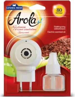 Image de désodorisant électrique AROLA sur une ampoule Karamon et Santal