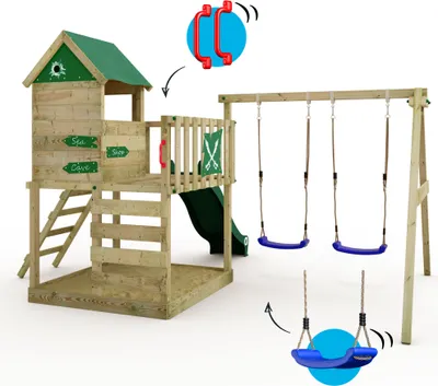 Produktbild von Spielturm Wickey Smart Cave mit Schaukel und Spielhaus in Grün