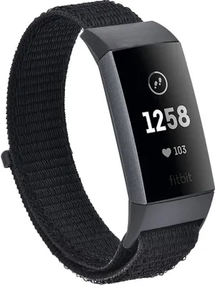 Produktbild von Strap-it Fitbit Charge 4 Nylonarmband (Schwarz)