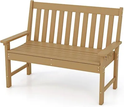 Productafbeelding van 2-zits Tuinbank Weerbestendig met Rugleuning en Armleuningen voor Balkon en Tuin