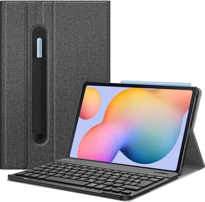 Produktbild von Fintie Tastatur Hülle für Samsung Galaxy Tab S6 Lite 10.4 2022/2020 SM-P610/P613/P615/P619 - Keyboard Case mit Magnetisch Abnehmbarer Deutscher Tastatur, Dunkelgrau