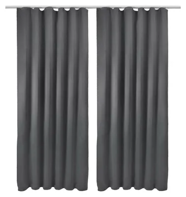 Produktbild von Beautissu 2er Set Blackout Vorhang Blickdicht Anthrazit Amelie BK, 140x245cm