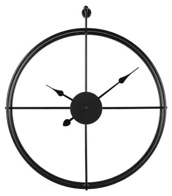 Imagen del producto de Reloj de pared industrial IvoQ – 60 cm – Metal negro – Diseño industrial y moderno