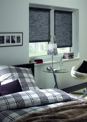 Produktbild von Gardinia EASYFIX Rollo Natur 115 black & white 60 x 150 cm