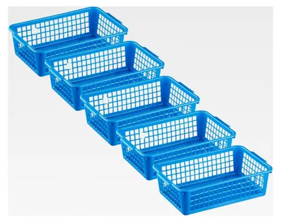 Produktbild von Aufbewahrungskorb 25x16x7cm 1,8L 5er Set – Allzweckkorb aus robustem Plastik – Aufbewahrungsbox für Küche & Bad – Korb für Aufbewahrung – Blau