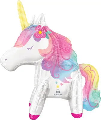 Image de amscan® 4308375 Ballon en plastique Licorne - 55 x 63 cm