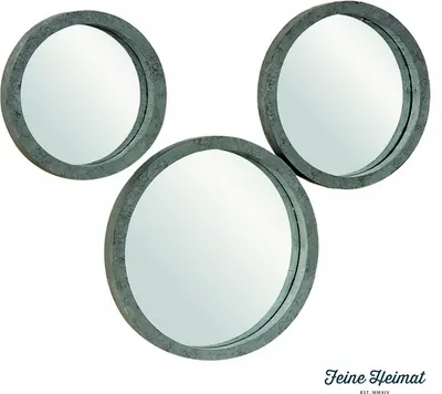 Produktbild von Boltze 3er-Set Spiegel 'Brest' aus Holz/Glas, grau