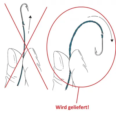 Produktbild von Owner Profi Karpfenhaken gebunden 70cm, Größe/Tragkraft/Durchmesser/Inhalt:Gr.1/11.00kg/5x0.16mm/6 Haken pro Packung