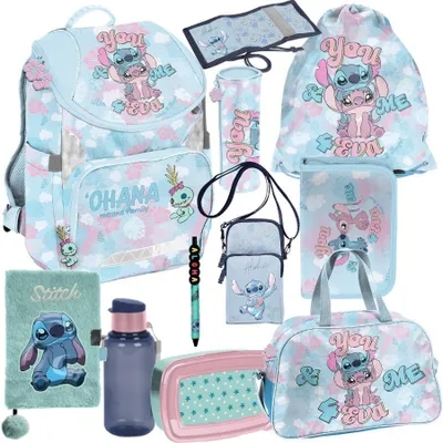 Immagine prodotto di Mega set scuola XXL - Stitch Disney | Set di zaini da 10 pezzi per bambini e bambine da 1 a 4 anni