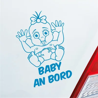 Produktbild von Auto Aufkleber Baby an Bord on Tour 20x30 cm Hellblau Sticker Heckscheibenaufkleber