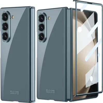 Obrázek produktu pro Pouzdro pro Samsung Galaxy Z Fold 6 Tenké průhledné elektroplátovým pouzdro s integrovanou ochranou displeje zelené