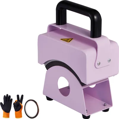 Immagine prodotto di SucceBuy Pressa per cappelli - Mini, piastra da 5,9 x 3,15 pollici, spegnimento automatico, per la personalizzazione di cappelli fai da te, viola