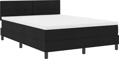Produktbild von vidaXL Boxspringbett mit LED-Lichtleisten Schwarz 140 x 200 cm Stoff