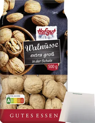Produktbild von Hofgut Walnüsse in Schale (500g Beutel) + usy Block