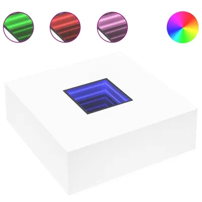 Zdjęcie produktu dla Stolik kawowy z LED Infinity, biały, 100x100x40 cm