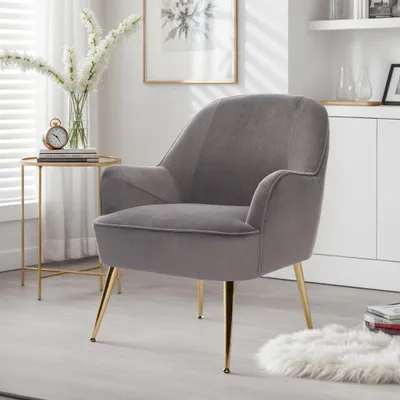 Produktbild von Relaxsessel Relaxstuhl Polstersessel Lesesessel mit Armlehnen Samt Lesesessel Loungesessel Cocktailsessel Polstersofa Polstersessel