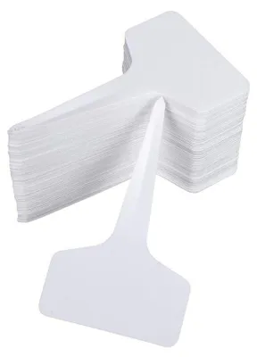 Produktbild von 100 Stück Pflanzenetiketten Setzlingsetiketten Gemüsegarten Pflanzetiketten Wasserdichter Kunststoff für den Außenbereich, Weiß, 10x6CM