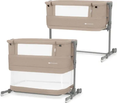 Two baby cribs are shown in a studio setting against a white background.